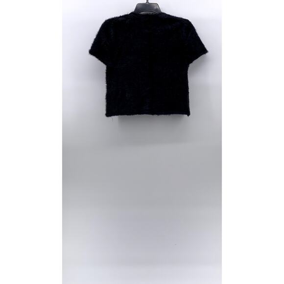 ZARA KNITWEAR Girls' Black Fuzzy Collection Pullover Short Sleeve Top SZ 11-12 - Picture 2 of 12